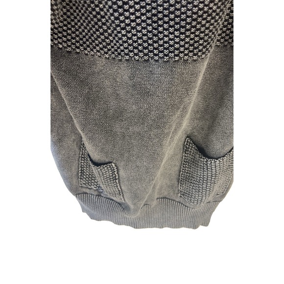 Very J Pullover Cardigan Sweater Women L Oversized Hooded Grey Textured Cotton - Picture 3 of 11